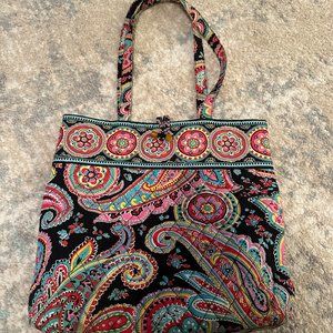 Vera Bradley Black & Pink Parisian Paisley Tote